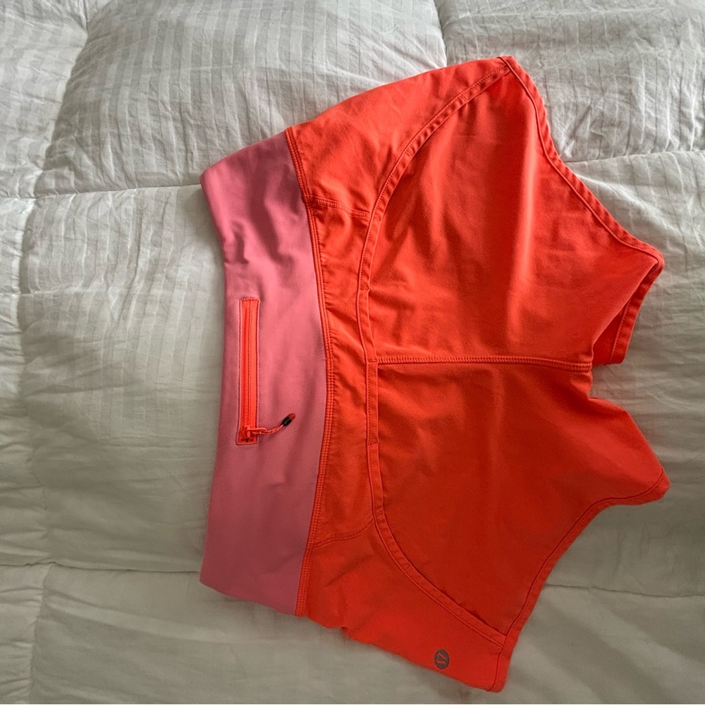 Lululemon Athletica orange and strawberry lemonade waistband
